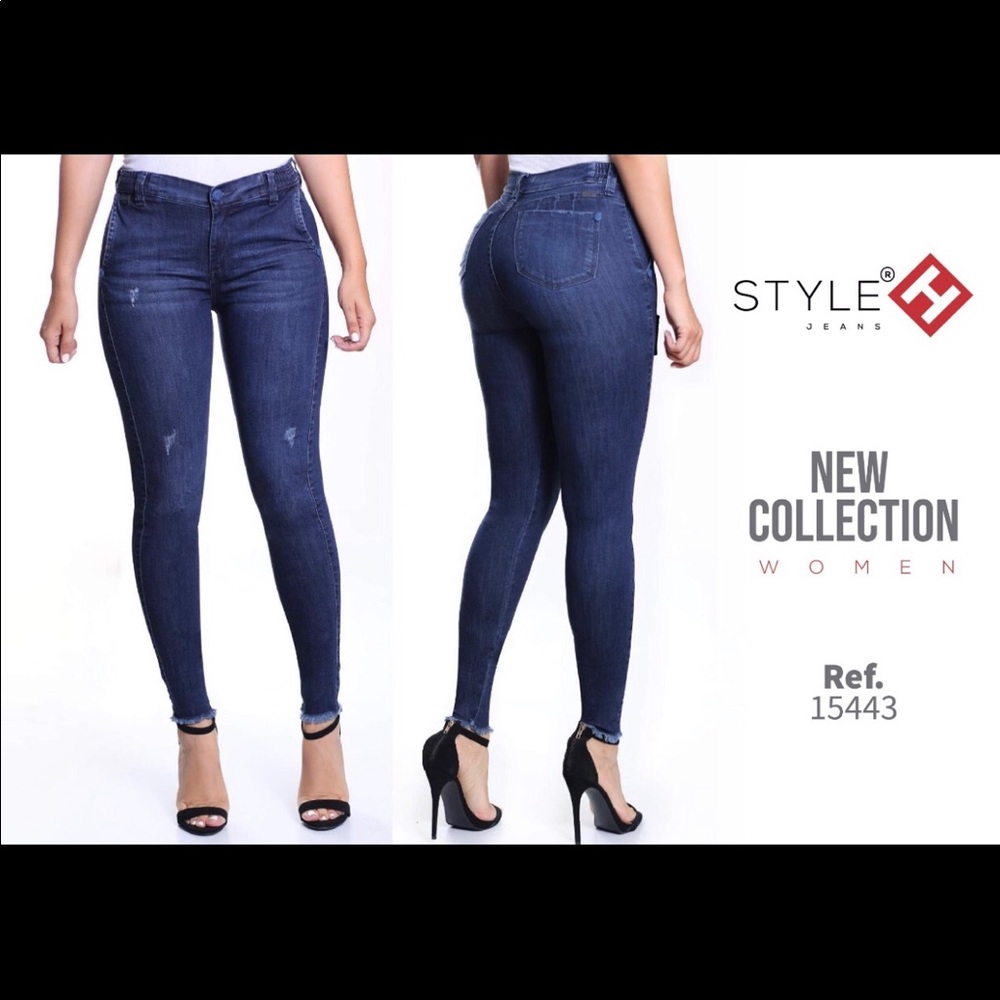 Style jeans, spandex clothing push up.